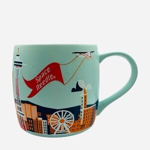 Seattle Space Needle Skyline Mug - Teal and Blue